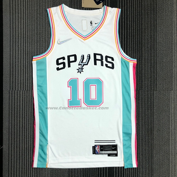 Maglia San Antonio Spurs DeMar DeRozan NO 10 Citta 2021-22 Bianco